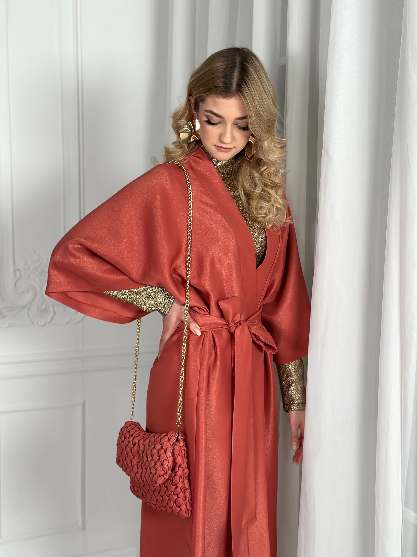 "Heather" kimono & bag set