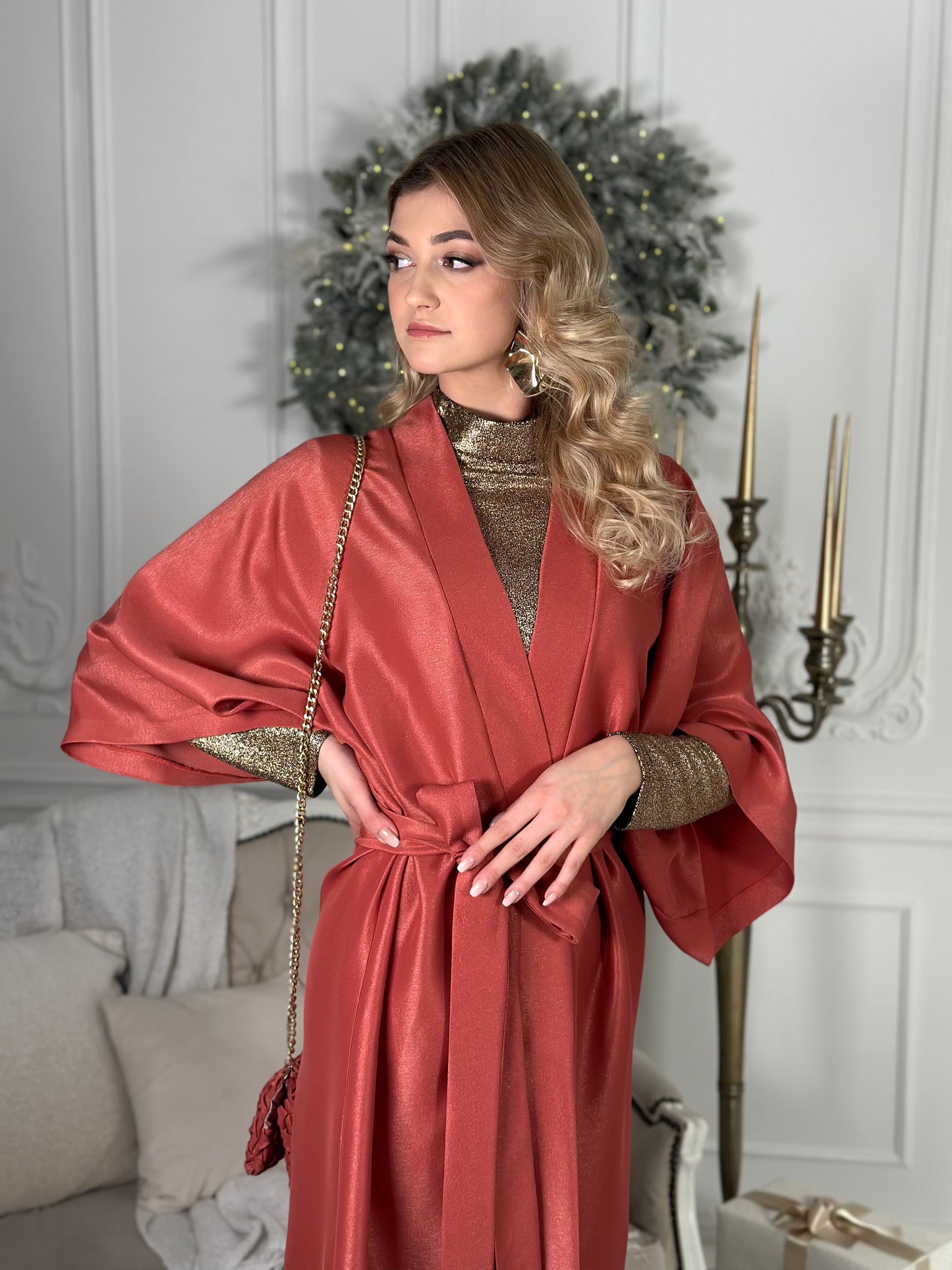 "Heather" kimono & bag set